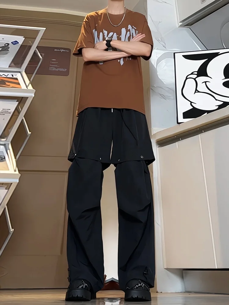 

American Paratrooper Work Pants Men's Summer Five-Point Qui-Dry Removable Climbing Durable Cargo Pants Straight Leg Casual