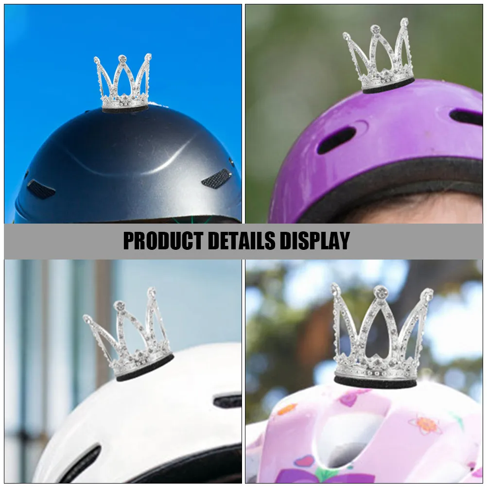 

2Pcs Crown Decoration Rhinestone Crown Accessory for Motorcycle Scooter Ski Girls Women Outdoor Riding