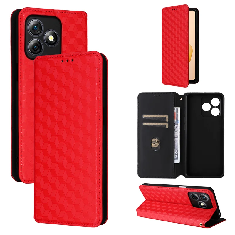 

For Ulefone Note 18 Pro stereoscopic lines flip wallet skin PU case purse for Ulefone Note 18 Pro Magnetic Phone Cover