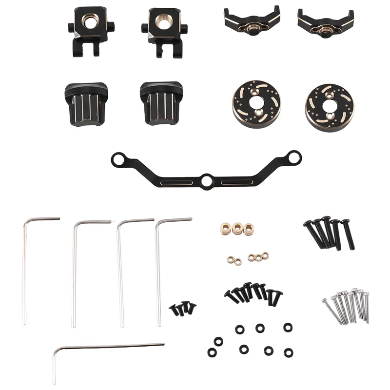 

MACH-9Pcs Brass Weight Steering Rod Steering Block C-Hub Axle Cover For Traxxas TRX4M 1/18 RC Crawler Car Upgrade Parts