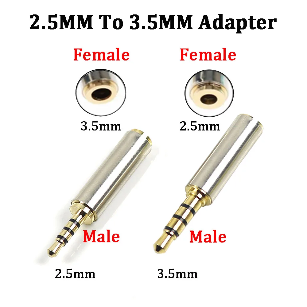 1PCS 3.5 mm to 2.5 mm Audio Adapter 2.5mm Male to 3.5mm Female Plug Connector for Aux Speaker Cable Headphone Mic Jack