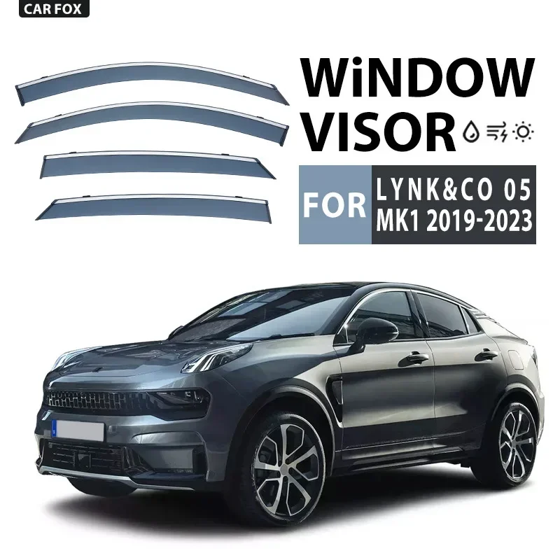 

Weathershileds For LYNK&CO 05 2019-2024 Stainless Steel Parts Chrome Window Trim Car Cover Waterproof Visors Accessories