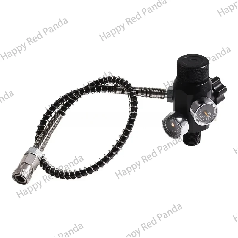 

Dual Gauge Charging Valve, Air Filling Station, Refill Adapter, 400bar, 6000psi, 50cm Hose, M18x1.5 PCP Tank