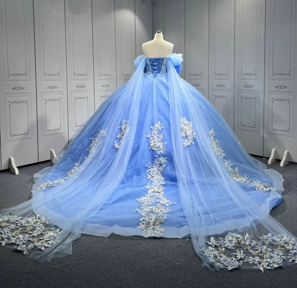 

Mumuleo Vestido De Xv Aos En Azul Marino Sky Blue Quinceanera Dress 2025 De Para 15 Aos Quincera Dress Azul Quinceanera Dresses