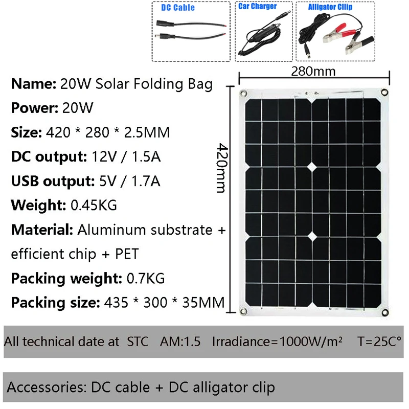 12V to 220V Solar Power System 20W 18V Solar Panel+30A Charge Controller+5000W Modified Sine Wave Inverter Power Generation Kit