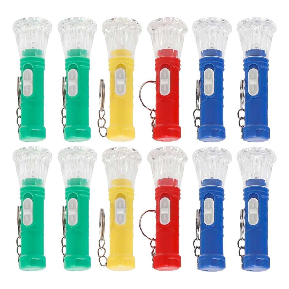 20 Pcs Hanging Flashlight Keychain Child Kids Mini Flashlights Bulk Plastic LED Torch