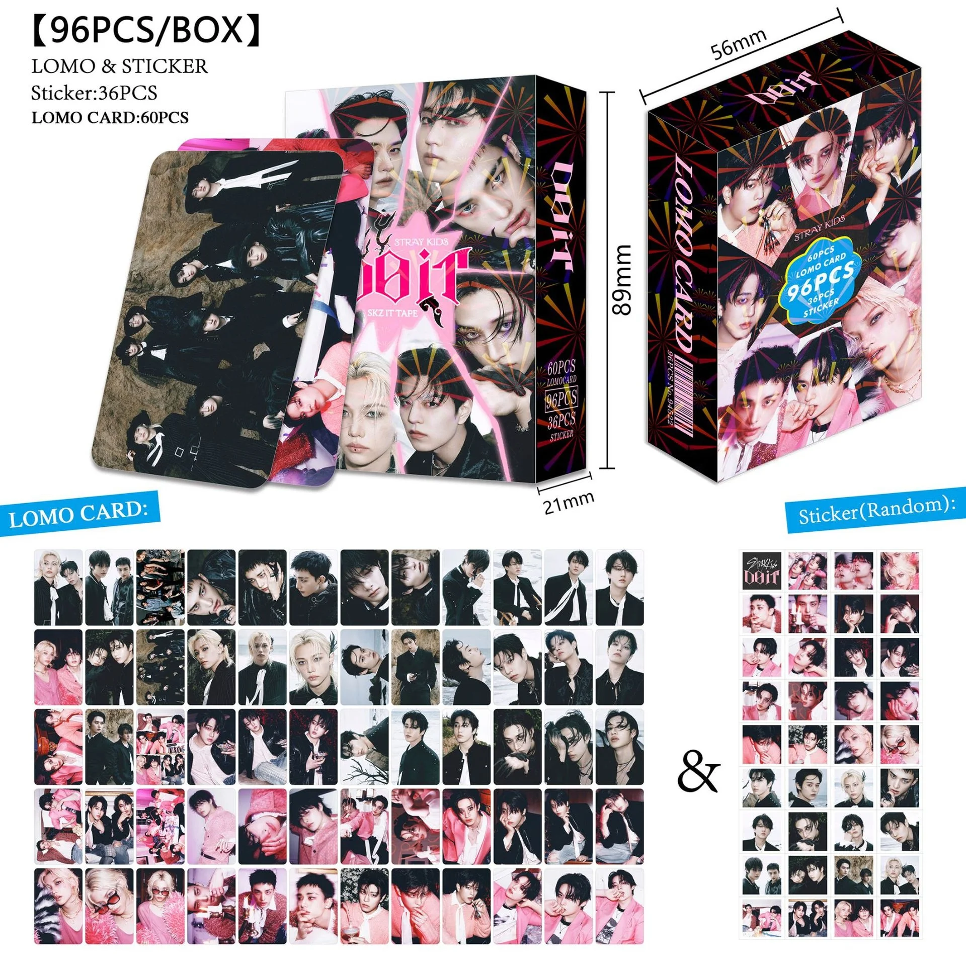 

96PCS Star Small Card StrayKids "DO IT New Special Photo SKZOO Surrounding Stars LOMO Card Sticker Paper Card