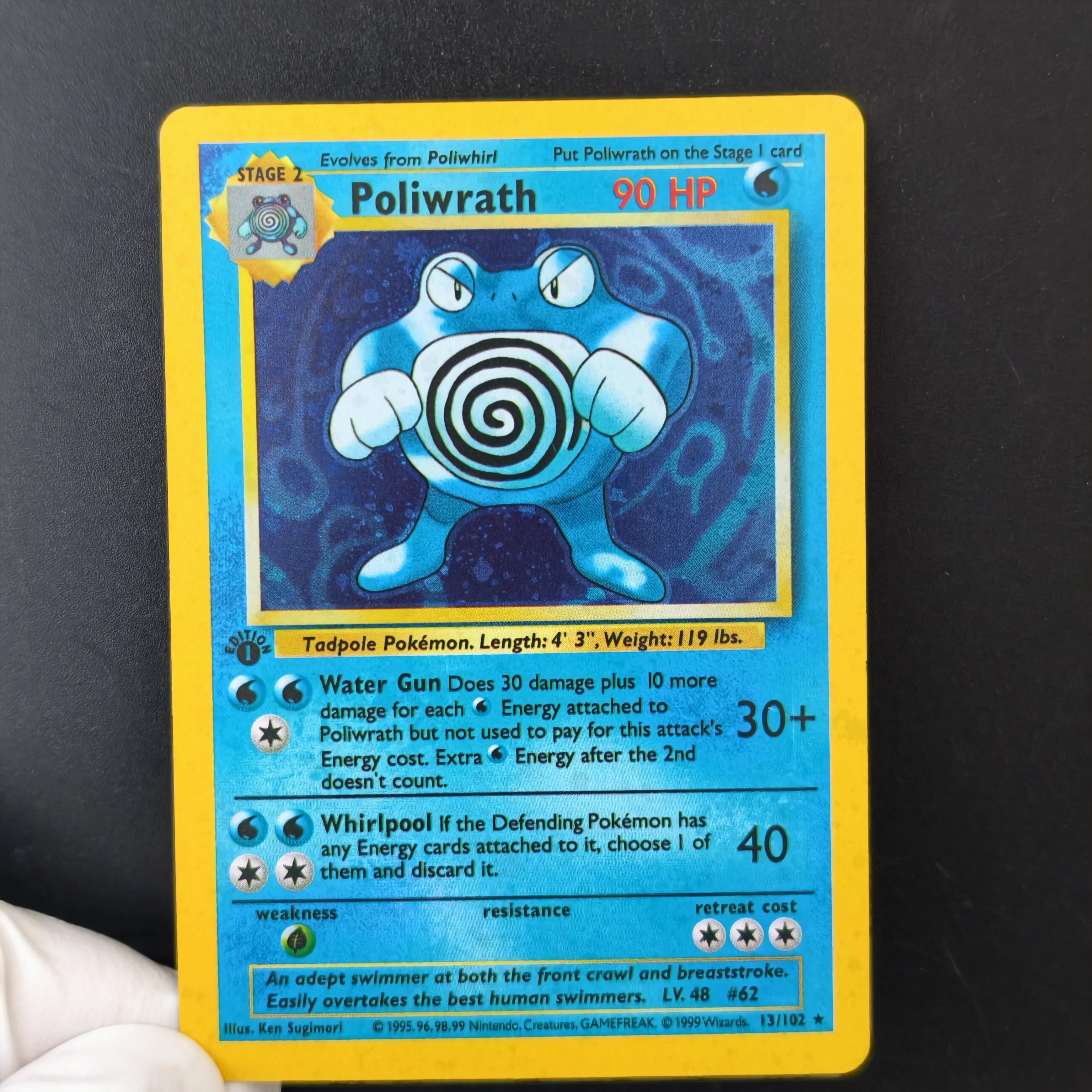 Vintage/English PKM Magneton Hitmonchan Alakazam Poliwrath Chansey Holo Foil Card DIY TCG Advanced Collection Card