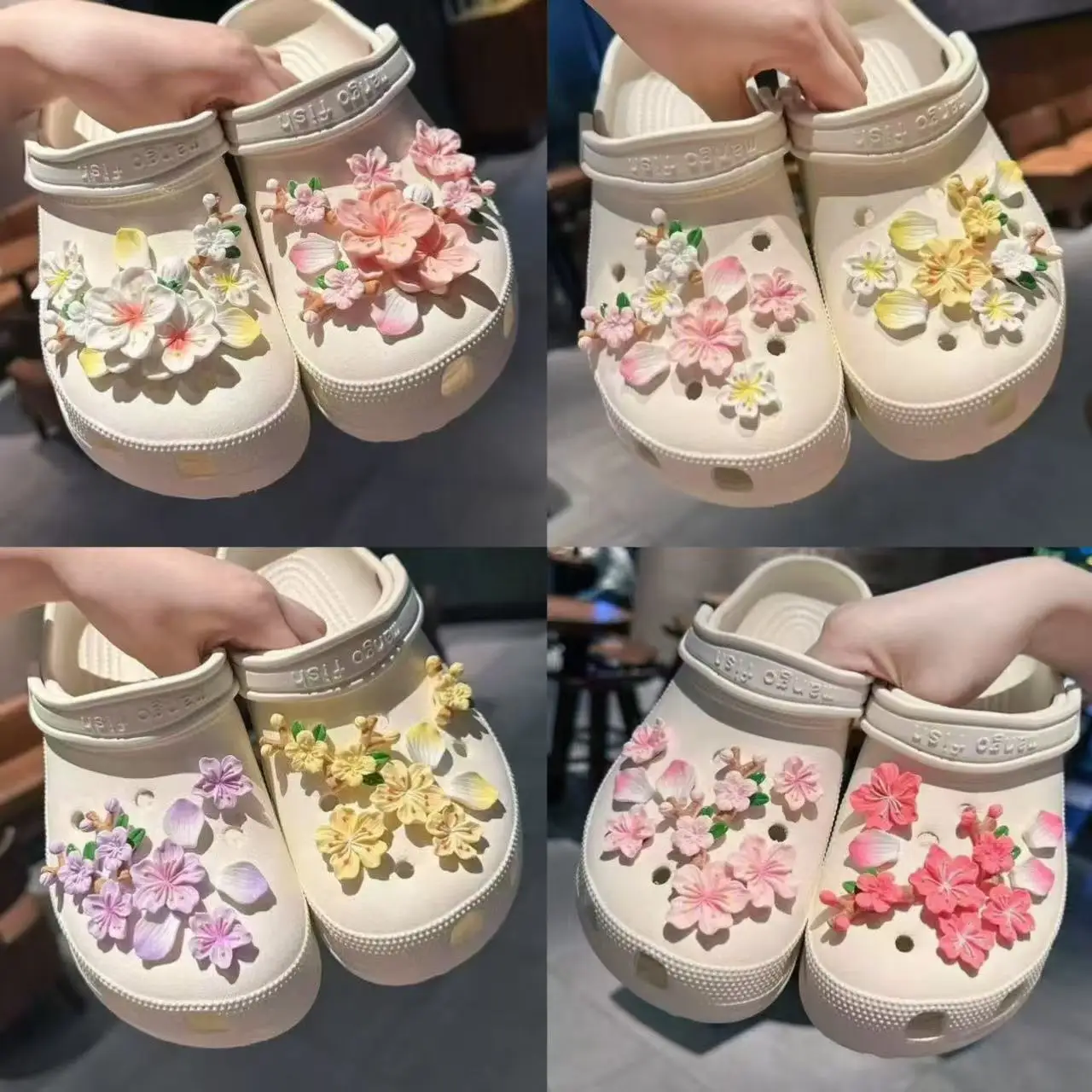Sakura Shoe Charms Set Colorful Flower DIY Detachable Buckle Shoe Decorations Advanced Shoe Accessories for Creative Expression