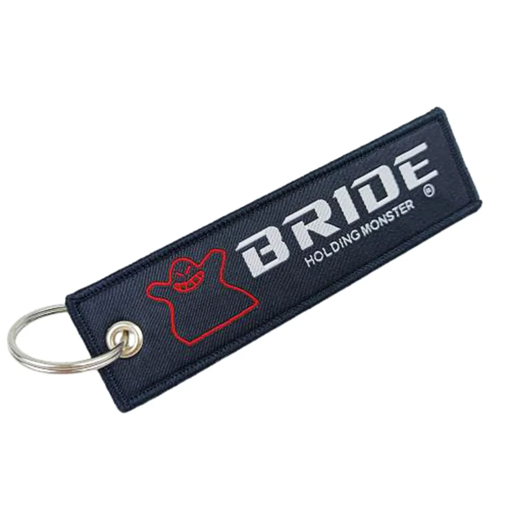 

Jdm Keychain For Bride Nylon Fabric Woven Labels Black Keytags Racing Modification Style Honda Toyota Car Accessories Keyring