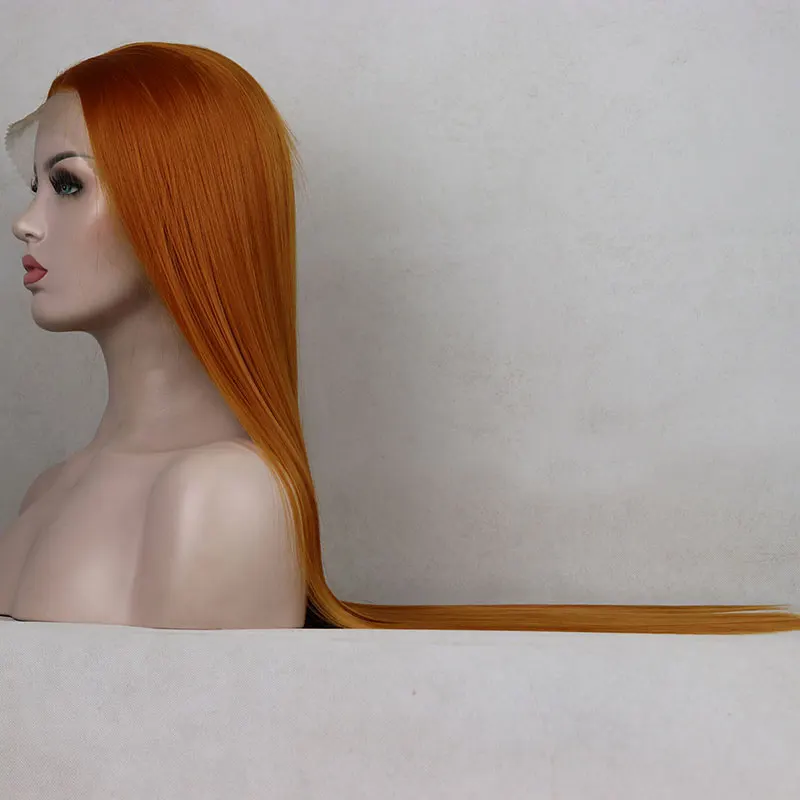 VideoOrange-Perruque Lace Front Synthétique Droite pour Femme, Cheveux en Fibre de Degré de Chaleur, Ligne de Cheveux Naturelle, Cosplay, Haute Qualité, 13x4