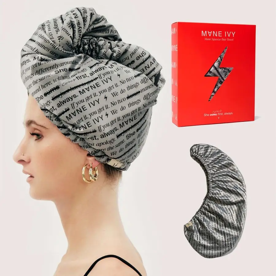 

Microfiber Hair Towel Super Soft QuickDry Wrap for Curly amp Frizzy Hair DualSide Design as Shower Night Cap TravelFriendly amp