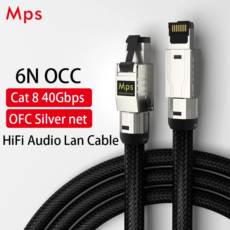 

MPS Angle Hifi Lan audio cable network cable 6N OCC for NAS Digital player CAT8 Ethernet Cable Lan to Audio Network Cable