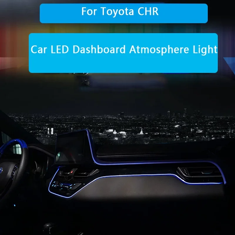 Luz LED de ambiente para salpicadero de coche, accesorio para Toyota CHR C-HR 2017-2022, piezas interiores, Control Central, tira de decoración