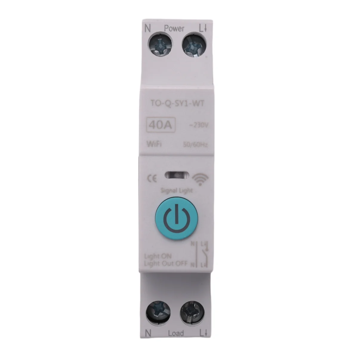 40A Tuya Single Phase Din Rail WIFI Smart Energy Meter Timer Power Consumption Monitor KWh Wattmeter, White No Metering