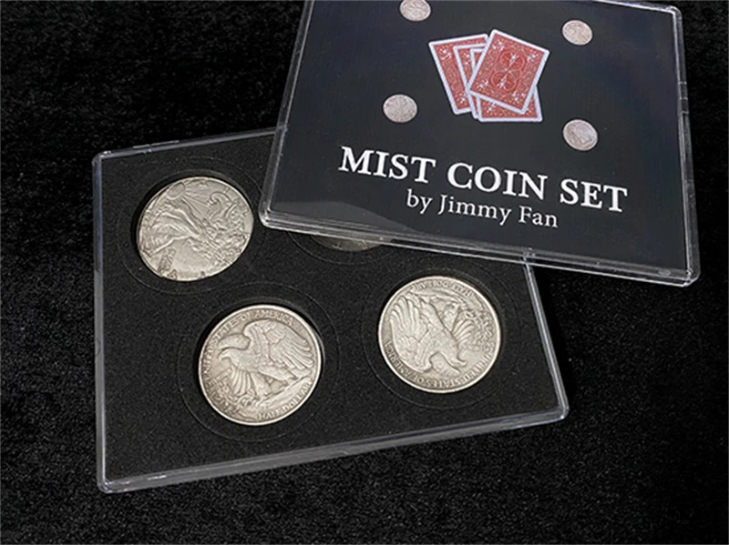 Mist Coin Set para truques de magia, ilusões Gimmick, Mentalismo Adereços engraçados, Aparecendo ou desaparecendo mágico, Mist Coin Set, Close-Up