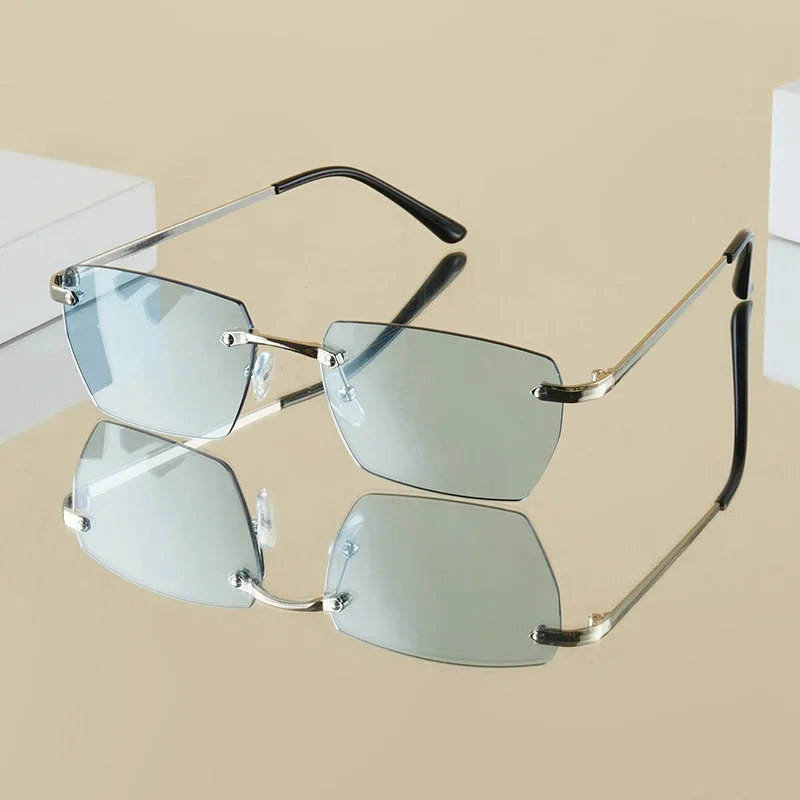 1 قطعة نظارات الموضة الرجالية الجديدة المعدنية المربعة بدون إطار أنيقة ريترو عادية متعددة الاستخدامات للرجال ديكور مناسبة للاستخدام اليومي في الهواء الطلق