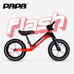 Papabike Balance Bike for Child Flash Carbon Fiber Runbike Light Speed Scooter without Pedal 12 Inch Push Bicycle