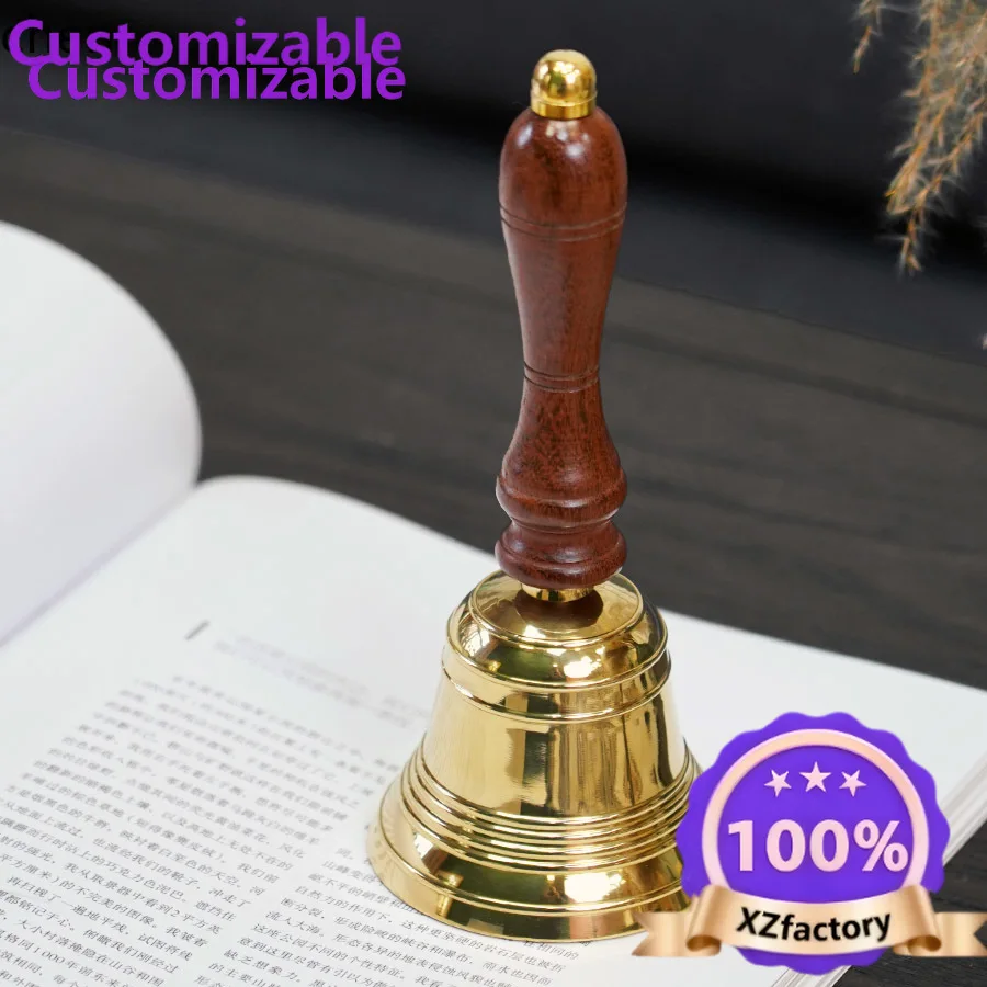 Factory Direct 2026 Top YXY Campana per cena con sonaglio portatile con manico in legno di mango in ottone fatto a mano