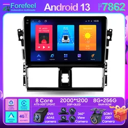 Android 13 Car Radio For Toyota Yaris Vios 2014 2015 2016 Stereo Unit Multimedia Player GPS Navigation BT Carplay Android Auto