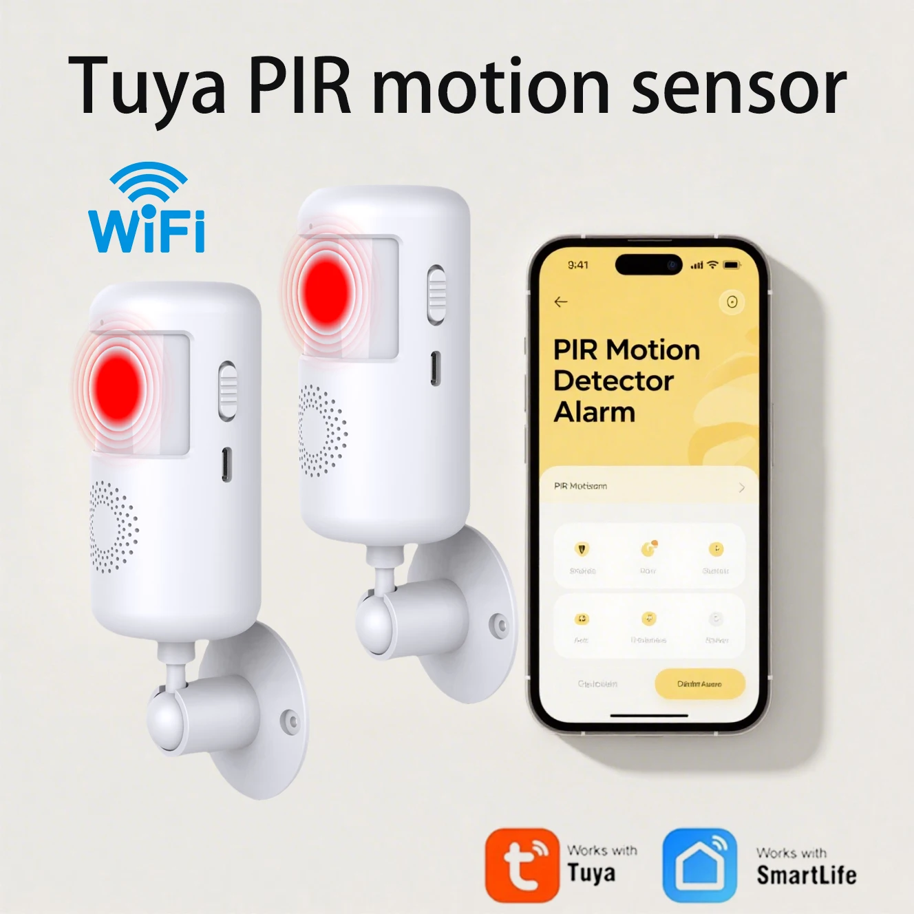 

Tuya,WIFI smart home anti-theft alarm,infrared detector, PIR motion sensor,APP remote viewing to achieve home safe