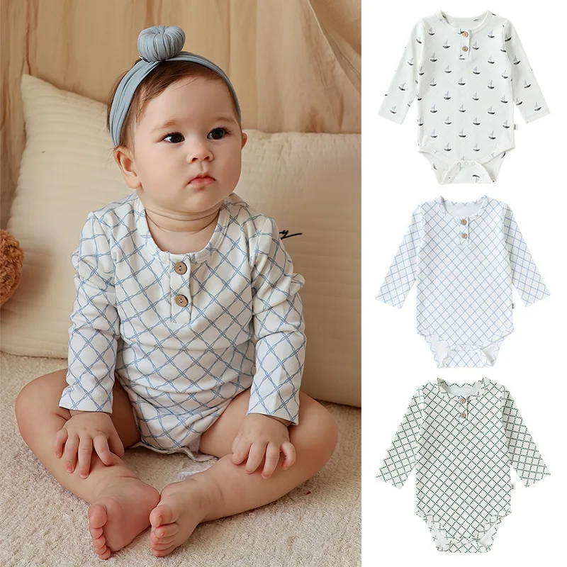 

Детские комбинезоны для малышей 2026: мультяшные жаккардовые ромперы с круглым вырезом для девочек, комбинезоны-слипы для новорожденных мальчиков, весенние боди-комбинезоны для детей