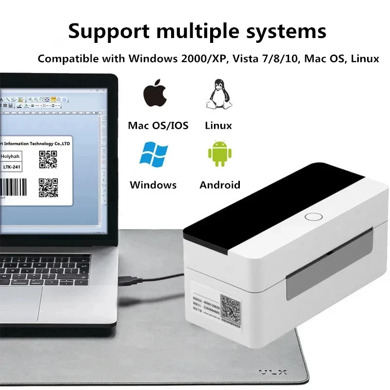 4 Inch Shipping Label Printer Express Waybill Package Address Barcode QR Code Sticker USB Bluetooth WIFI Thermal Printer