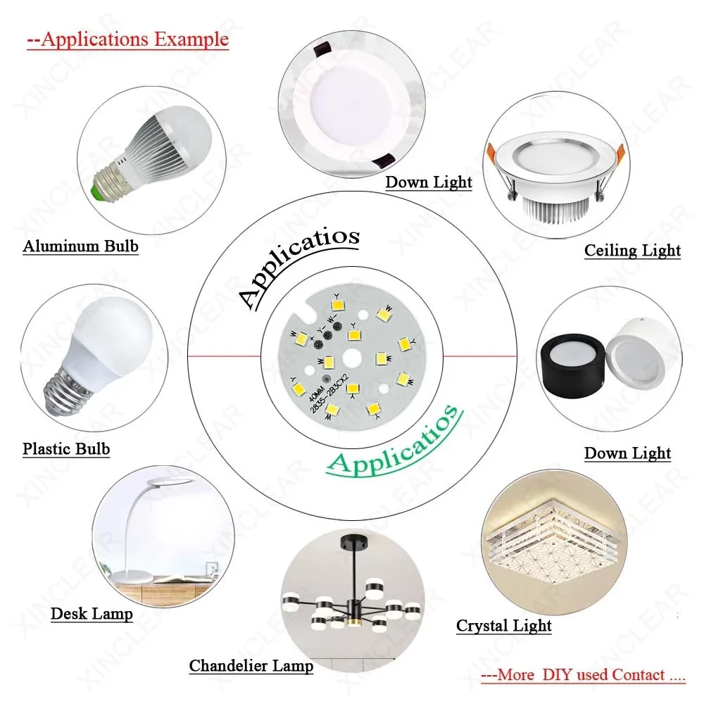 LED PCB Light Board Warm White Two Tone With SMD2835 Chips 5W 40mm 48mm Aluminum Lamp Plate For DIY Light Bulb Ceiling Light
