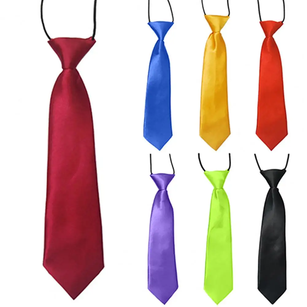 Necktie Breathable Neck Tie Elastic Neckwear Solid Color Boy Stain Necktie For Wedding