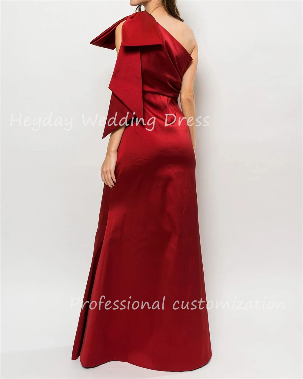 Heyday 예쁜 원피스 맞춤형 구김, 원 숄더 민소매 새틴, 섹시한 격식 있는 이브닝 원피스, 바닥 길이 파티 원피스