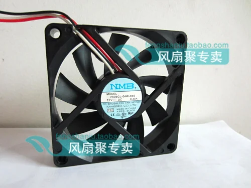 Free shipping original NMB 2806GL-04W-B59 12V 0.30A 7CM 7015 double ball CPU cooling fan