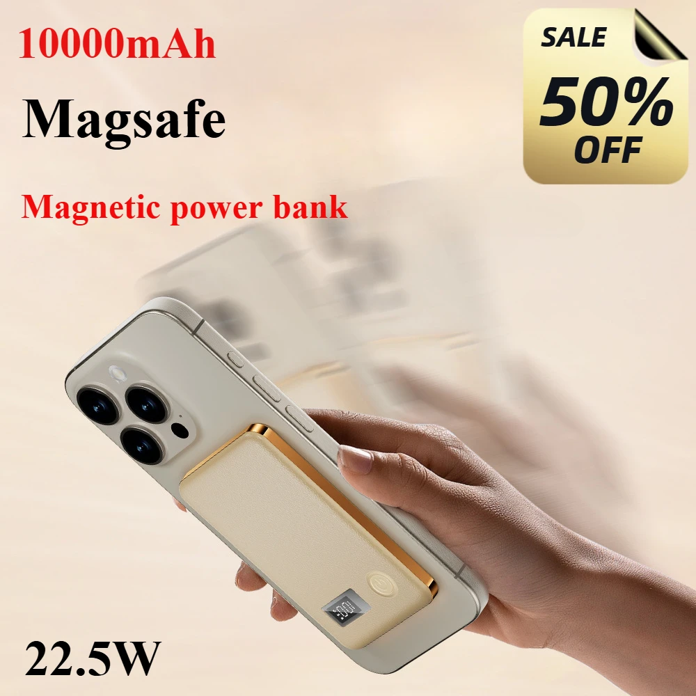 

New 10000mAh Magsafe Magnetic Wireless Power Bank Fast Charge 22.5W Charger External Battery for iPhone Xiaomi Samsung