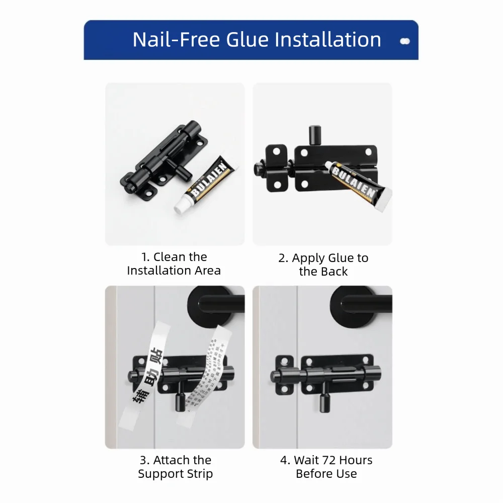 

Stainless Steel Stainless Steel Door Latch Solid Sliding Bolts With Screws Solid Sliding Bolts Latch Security Lock Hardware