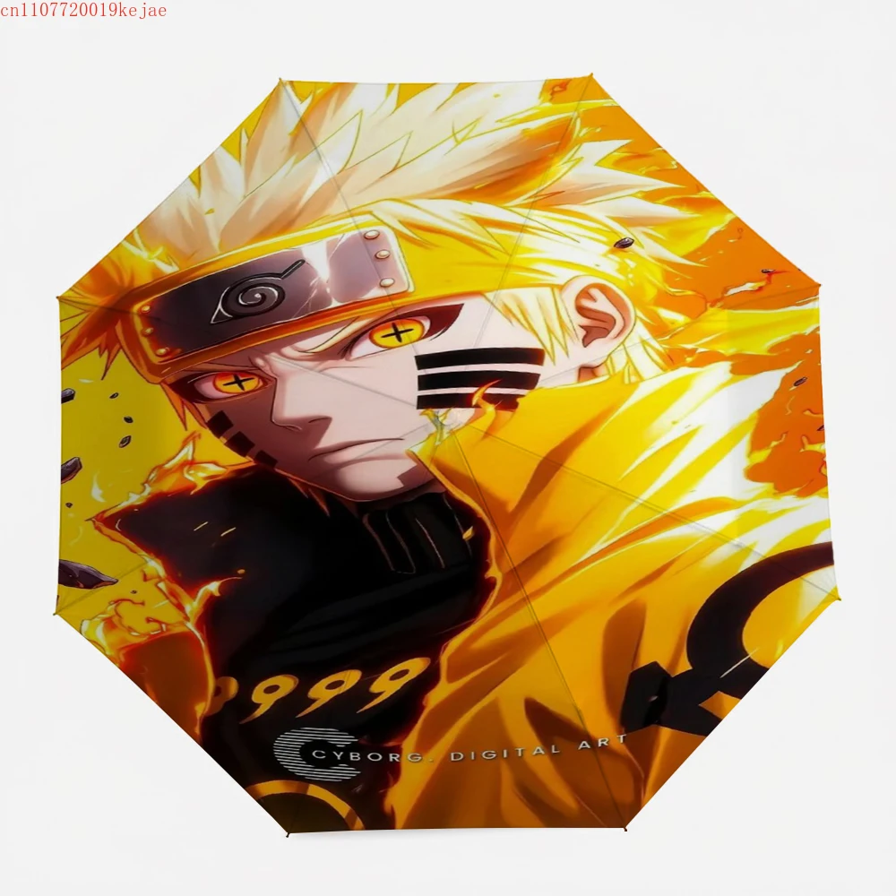 Anime Naruto Kakashi Hatake Regenschirm, Lightning Jutsu Szene, Leichter Faltbarer Regenschirm, Windfest & Robust, für Alle Gelegenheiten