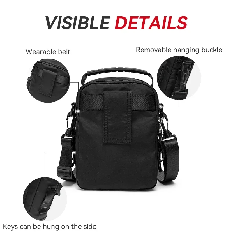 VOLUNTEER Men's Crossbody Bag Casual Oxford Cloth Waterproof Phone Small Messenger Bags for Men Shoulder Sling Bag 1825-05