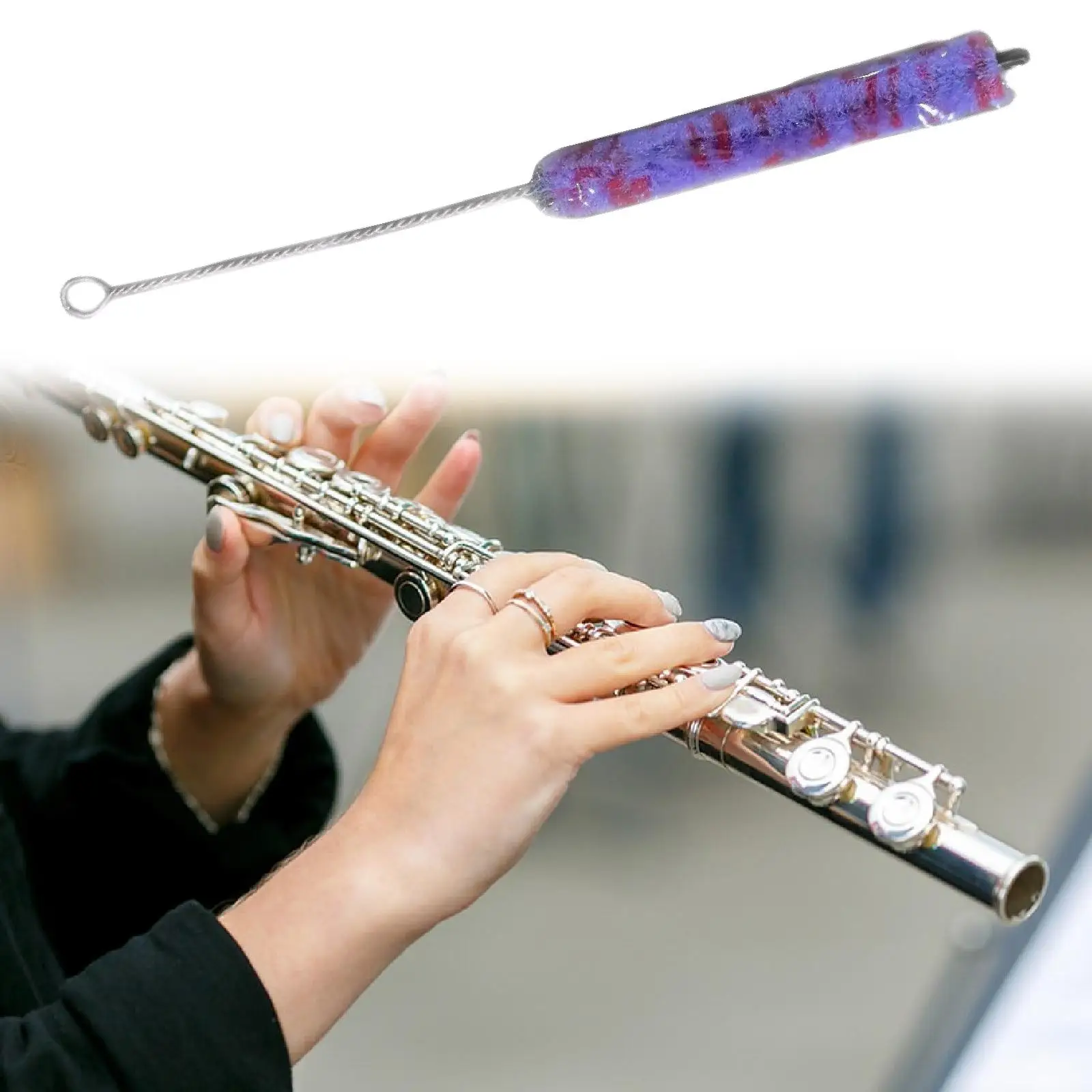 Щетка для чистки пикколо Пикколо Многоразовый тампон для флейты Уход Стержень для чистки пикколо Щетка для чистки пикколо Пикколо Многоразовый тампон для флейты Уход Стержень для чистки пикколо