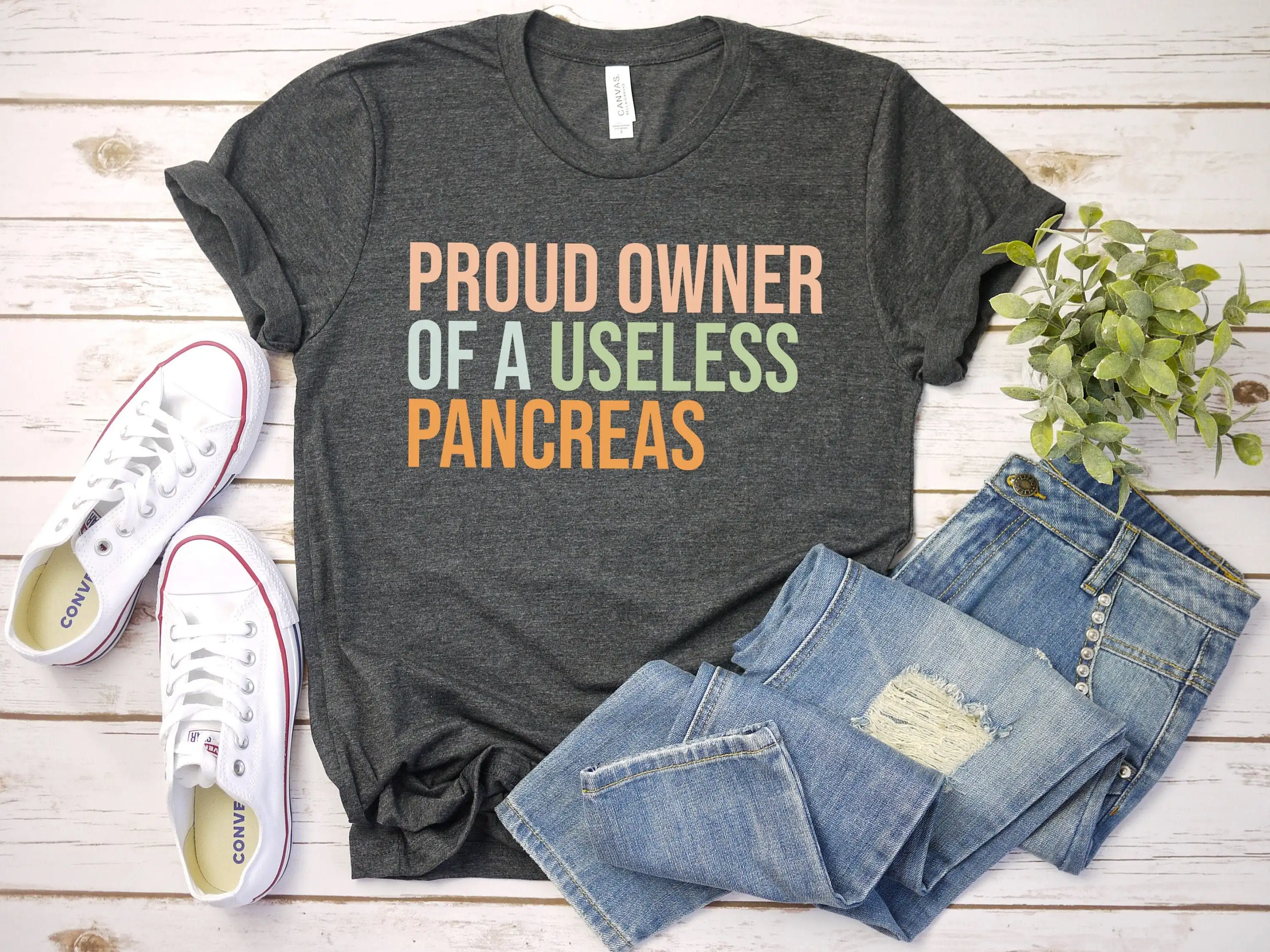 Funny pancreas shirt diabetic gift useless t diabetes awareness fighter survivor