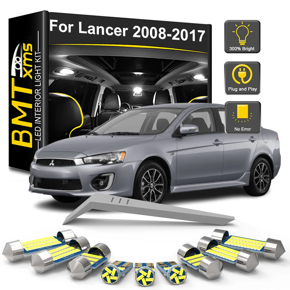 

BMTxms 8Pcs Canbus For Mitsubishi Lancer Evo 2008-2010 2011 2012 2013 2014 2015 2016 2017 LED Interior Light Bulb Accessories