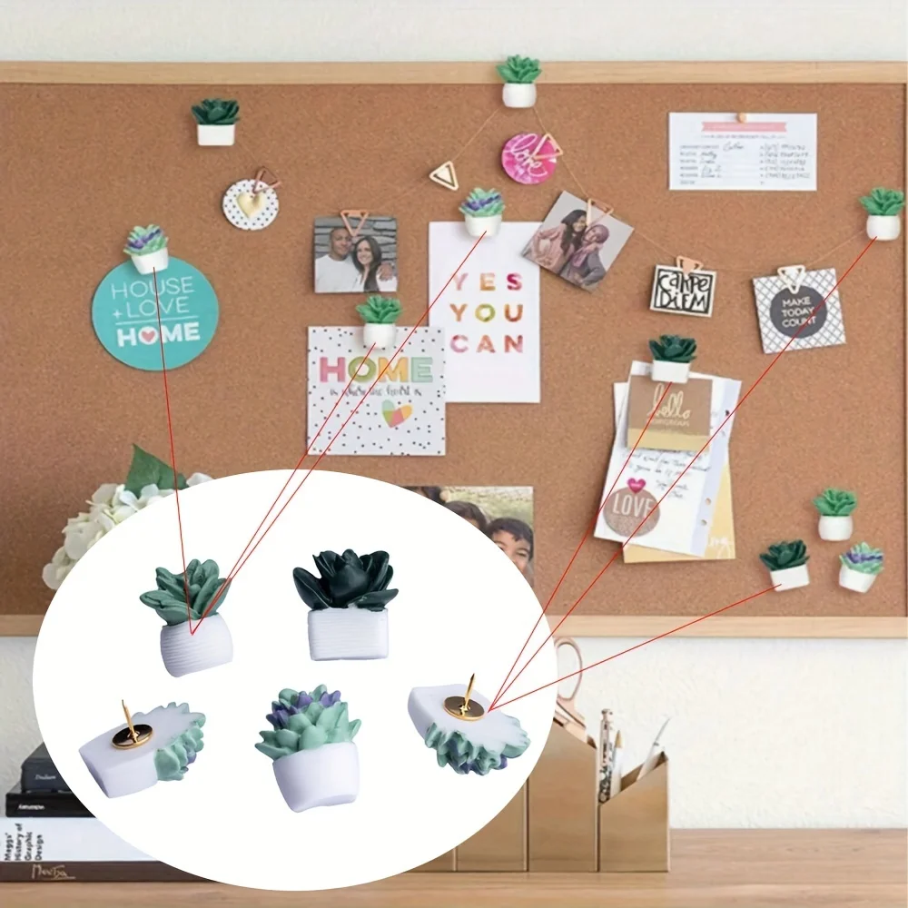 20 piece set of succulent thumbnails, bulletin board pins, cork boards, photo walls, bulletin boards, and plant decorations for