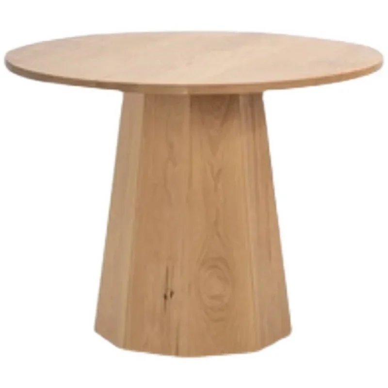 

Food round table log dining table cherry wood ink black walnut modern simple 6-10 people household round dining table