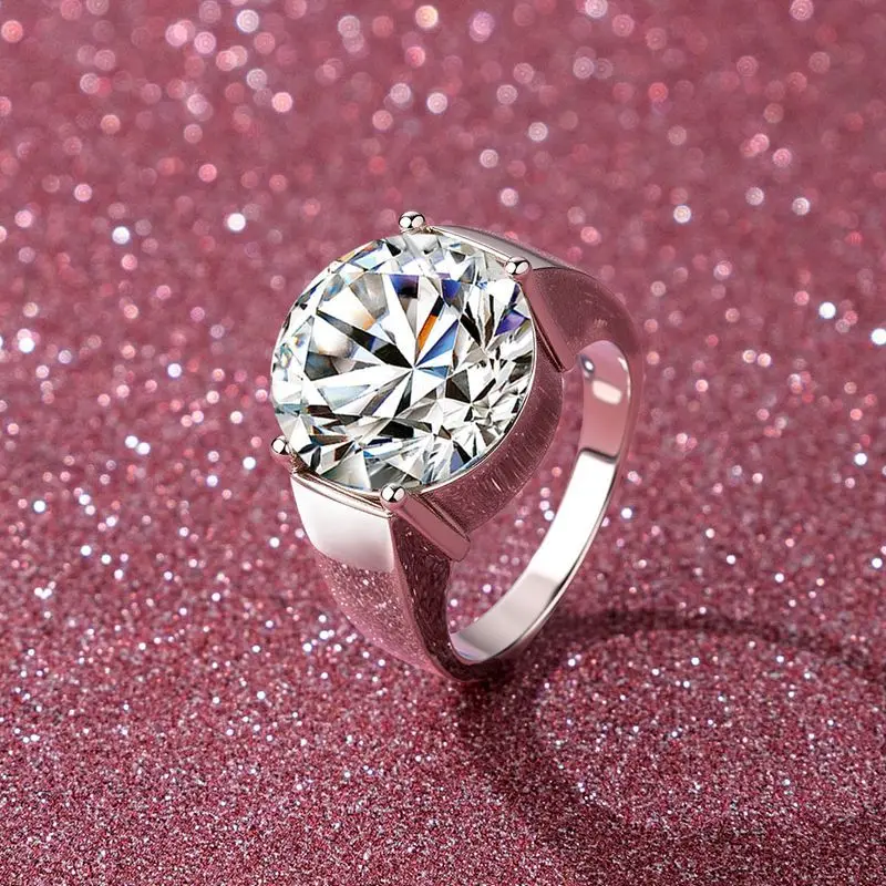 Boyfriend Gift Four Claw Square Simple Ring For Men 10 Carat, Moissanite PT950 Platinum Grand Commemorative Accessory
