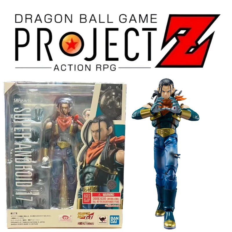 

In stock Bandal Dragon Ball Super 17 Anime characters Birthday gift A moveable doll Game characters Collection of figures Model