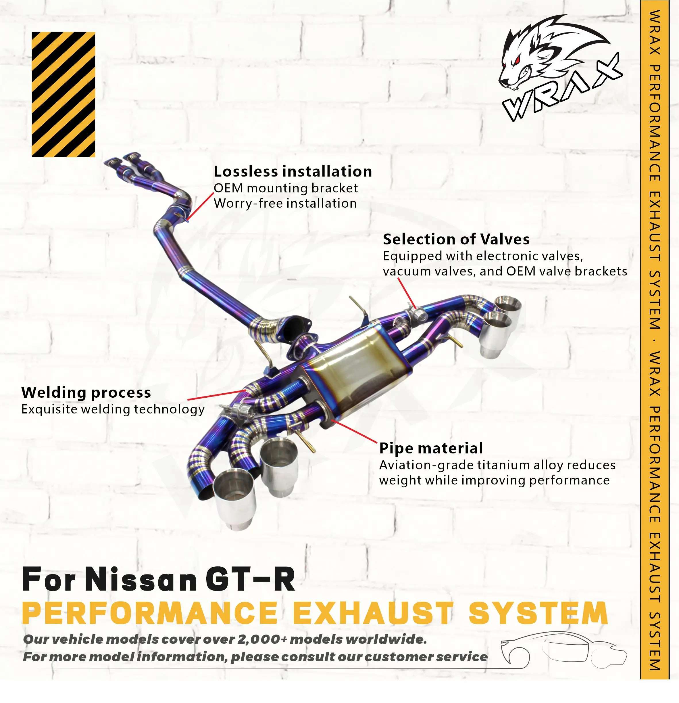 

Valved Titanium Catback Exhaust for Nissan GT-R R35 2007-2024 | Blue Burnt Tips | Performance Boost | AWD Fit