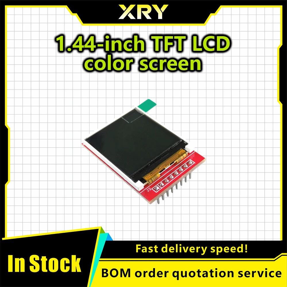 XRY 1/2PCS 5V 3.3V 1.44 inch TFT LCD Display Module 128*128 Color Sreen SPI Compatible For Arduino mega2560 STM32 SCM 51