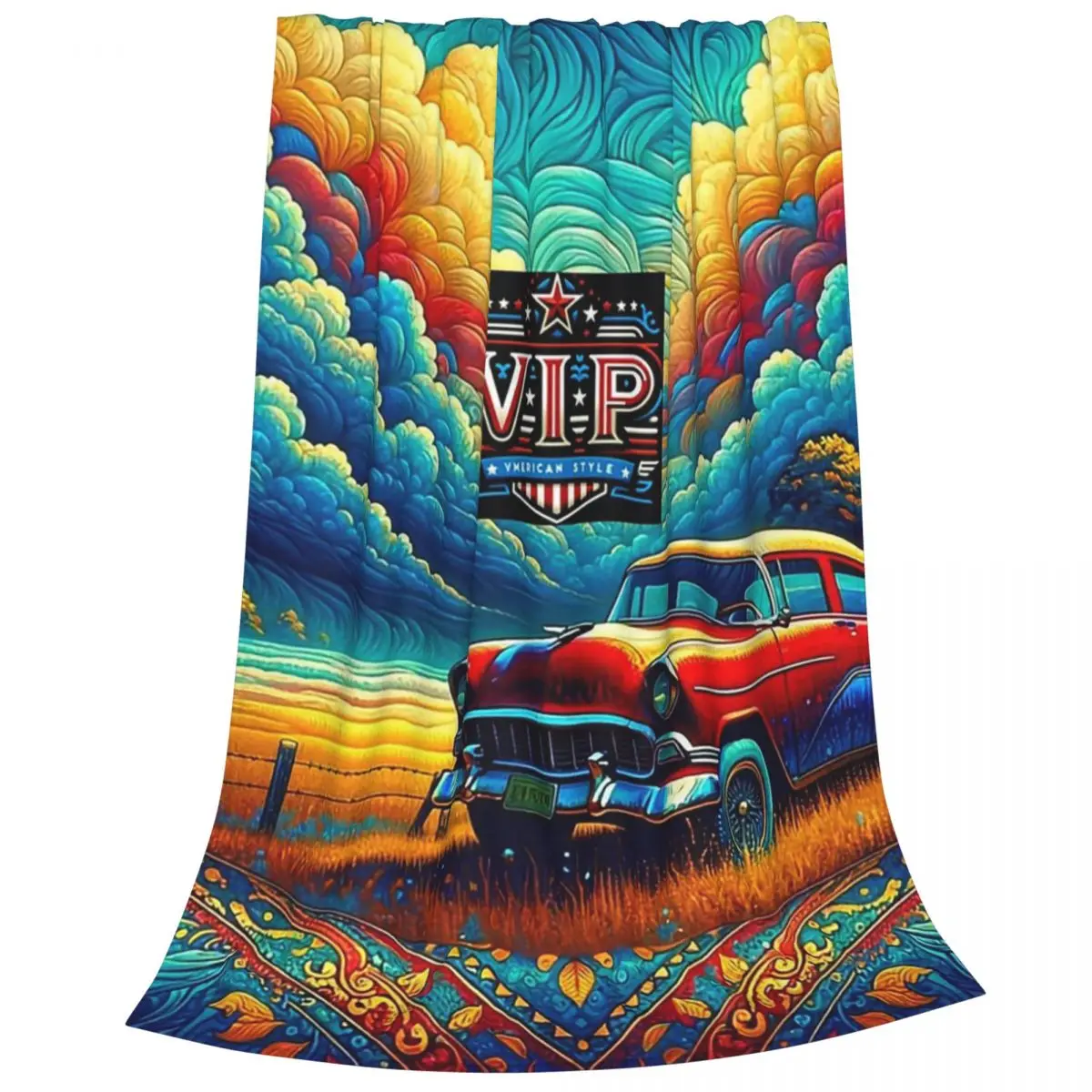 2000's Cars Pattern Coconut Tree Forest VIP Blankets Flannel Sofa Throw Blankets For Home Bedroom Travel Throws Bedspread Quilt