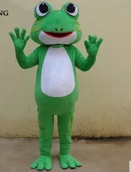 2025 Funny Green Frog Doll Costume Propaganda Mascot Cartoon Anime Clothing for Adult Halloween Easter Parties