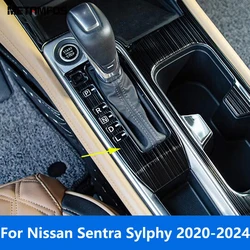 For Nissan Sentra Bluebird Sylphy 2020-2022 2023 2024 Center Console Gear Shift Box Panel Cover Trim Sticker Car Accessories