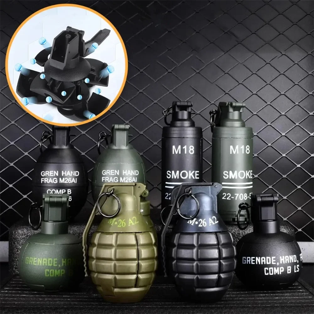 M26a2 M18 Grenade Toy Gel Ball Launcher Water Bomb Burst Reuse Simulation Children's Toy Cs Nylon Material for 6mm-8mm Outdoors