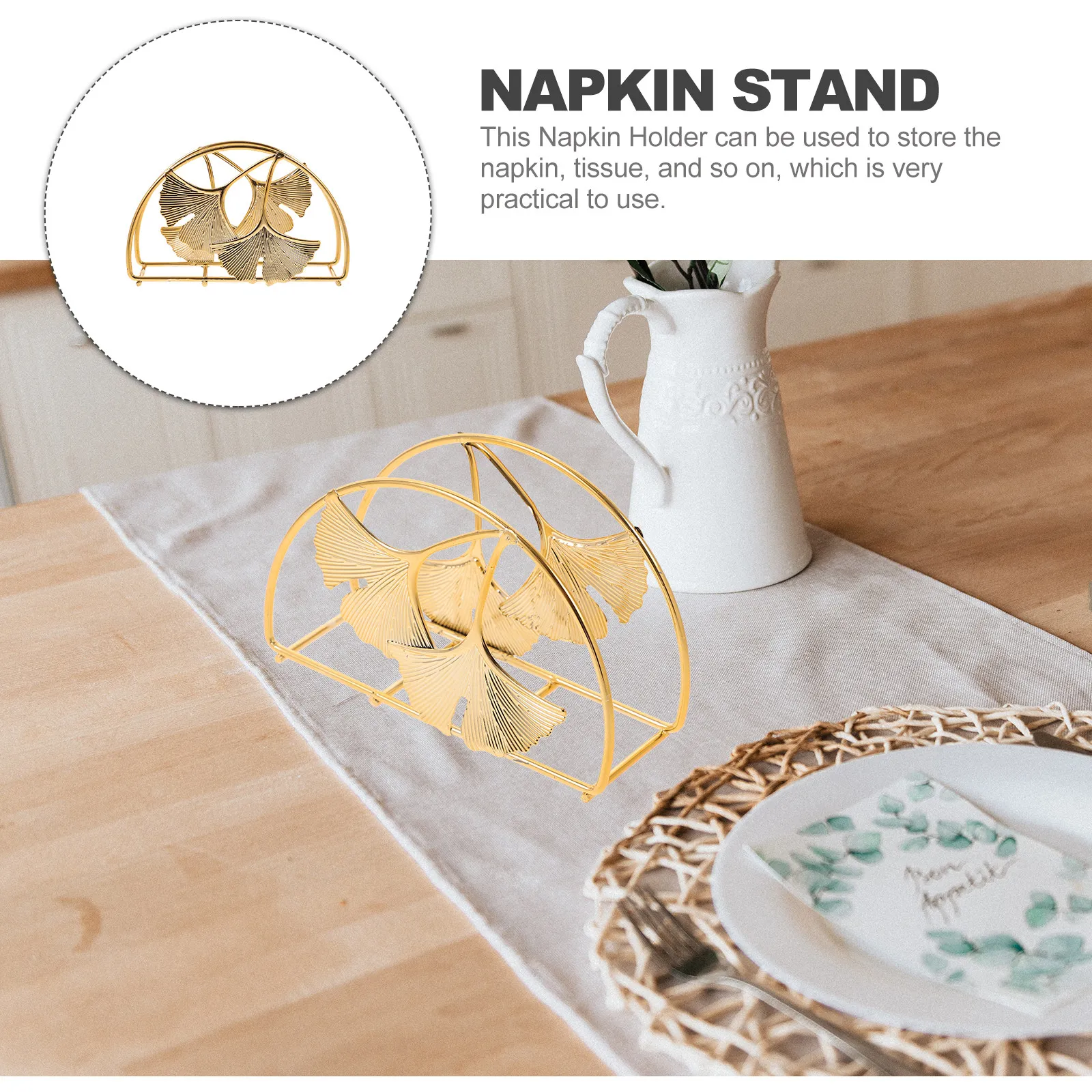 Iron Napkin Holder Leaf Design Metal Tissue Stand for Kitchen Table Bathroom Party Decorative Paper Napkin Holder - view 5