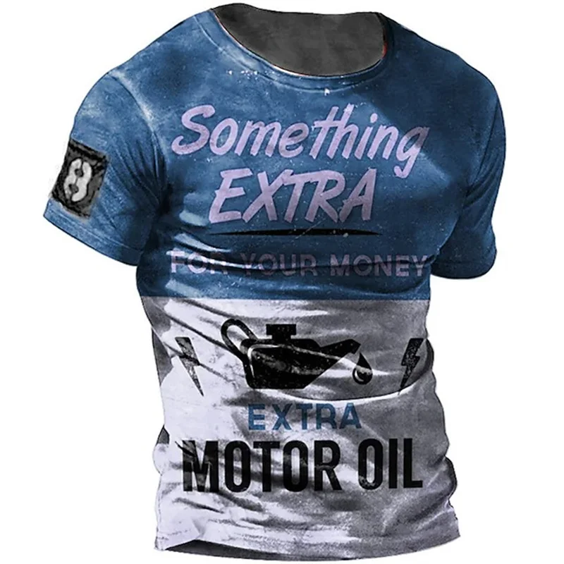 Men Vintage Motorcycle T Shirt 3d Print Casual Short Sleeve Loose Oversized Tshirts For Men Sweatshirt Men\'s Top Clothing Camise